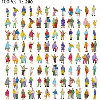 100Pcs Painted Figures 1:200 Scale People Model Miniature Figures N Scale Painted Scenes Modelling People Assorted Poses