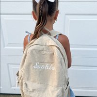 Large Capacity Corduroy Schoolbag Custom Name Solid Color Campus Bag Personalized Travel Simple Corduroy Backpack Unique Gifts