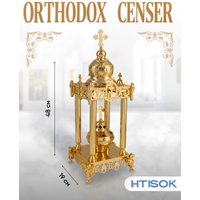 HTISOK Orthodox Censer Alloy Catholic Holy Religious Christian Gifts Church Decor Incense Burner Supplies Quemador De Incienso