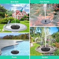 2.5W Split Solar Fountain Pump 6 Nozzles 4ft Water Pipe Outdoor Garden Landscape Decoration