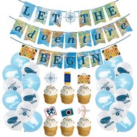 Reise Abenteurer Ruhestand Party Dekoration Ballon Banner Hintergrund Erwachsenen Abschied Banner Papp teller Tasse Party liefert