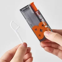 Travel 10 sets with portable automatic floss box Disposable floss stick Carrying case Toothpick fine teeth dental floss