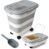 1PCS Pet Food Storage Container Collapsible Dog Food Container with Spinner Wheels Scoop Drying Box Food Storage Container