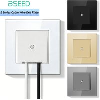 Bseed E Series Outlet Cover with Hole for Cable Exit Pre-Drilled Blank Wall Plate Replacement Faceplate for Switch and Socket
