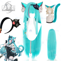 Game NTE Neverness to Everness Mint Cosplay Wig Mint Cosplay Prop Neko Mint Green Ear Tail For Hallowmas Party Adult Women