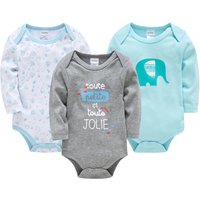 Neugeborenen Baby Mädchen Body 3 Teile/los Langarm 100% Baumwolle Niedlichen Cartoon Print Overalls 3M 6M 9M 12M 18M 24M Körper bebe Kleidung