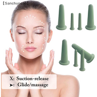 ใSanใ Vacuum Cupping Massage Jars Anti Cellulite Massage Facial Suction Cups Face Neck Lift Skin Scraping Guasha Anti Wrinkle