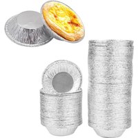 100Pcs Disposable Egg Tart Molds Aluminum Foil Cupcake Mold Cake Cookie Mold Kitchen Bakeware Tools for Tart Pie Baking Cooking