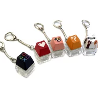 Button keychain Decompression Keychain Mechanical Keyboard Button Keyring Fingertip Key Cap Pendant Antistress Toy