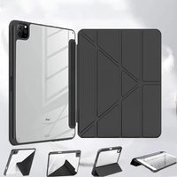 For 2018-2026 iPad Case Air 11/13 M2 Pro 11/13 M4 for iPad Air 4 Air 5 Pro 11/12.9 iPad 6/7/8/9/10th Acrylic Clear Y-Fold Stand
