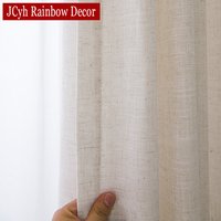 Thick Linen Look Sheer Curtains for Living Room Tulle Curtains for Bedroom Window Kitchen Door Curtain Short Rideaux Chambre