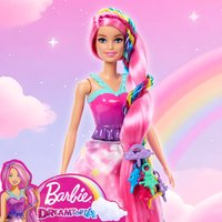 Genuine Barbi e Dreamtopia Long Hair Braid Cuddly Doll Rainbow Twist Play Set Multicolor Star Hair Clips Styling Friend Gift