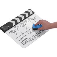 Clapboard Professional Acrylic Clapboard Dry Erase TV Film Movie Director Cut Action Scene Clapper Board Slate With Pen Eraser