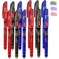 6pcs/set Creative Erasable Gel Pens Set, Black/Blue/Red Washable Handle Magic Refills Rod for Office School Writing Stationery