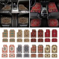 4Pcs/Set Durable Bohemian Car Floor Mats Rubber Back Car Decoration Car Carpet Heavy Duty Car Accessories for Front Rear Seats