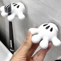 Herocross Mickey Cartoon Palm Suction Cup Bathroom Moisture-Proof Toothbrush Towel Rack Multifunctional Data Cable Storage Hook