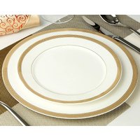 2pcs/lot, 10 & 8 inch, real bone china dinner plate set, white porcelain plate, dishes for restaurant, white porcelain tray