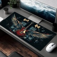 Rock guitar and speaker design mouse pads,Computer Office Game Table Mats XXL Rubber Anti-slip Gaming Mousepads Long Desk Pads