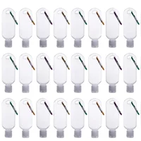5Pcs Travel Bottles With Keychain Hand Sanitizer Holder Portable Plastic Empty Bottles Leakproof Refillable Containers Backpack