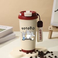 450ml Totoro Water Bottle Cartoon Anime Pattern Printed Cup Women Men Cute Coffee Mugs Milk Cups PortableThermos Bottles Gifts