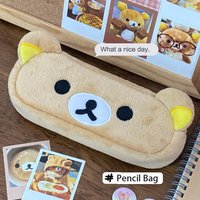 1-10PCS Kawaii Pencil Case Cute Cartoon Bear Pencil Bag for Girls School Stationery Organizer Pen Bag Kids Gifts Ins Popular