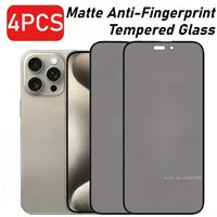 4Pcs Matte Tempered Glass for IPhone 15 16 17 Promax 15 Plus 14 13 Promax Anti-Fingerprint Film 12Mini 11 Promax 16E 16 Plus XR