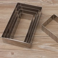 Stainless Steel Biscuit Sandwich Fruit Cutter DIY Fondant Pastry Decorating Bake Tools Square Metal Cookie Cutter