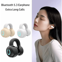 Extra Long Calls General Bluetooth 5.3 Earphone Bone Conduction Single Ear Ear Clip Bluetooth Wireless Headset for Xiaomi iPhone