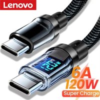 Lenovo 240W Type C To Type C Cable Phone Super Fast Charging Cable With Led Display Usb To Type-c Data Cord For Xiaomi Huawei