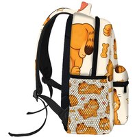 Funny Lazy Garfield Backpack Star Heart Print Cute Cartoon School Bag For Picnic Camping Travel
