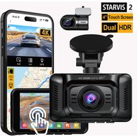 HUPEJOS 4K 2CH Dash Cam Front And Rear STARVIS 2 DualHDR,4"Touch Screen Built-in GPS 5G WiFi,Voice Control,WDR,24/7 Parking Mode