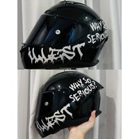 2D Flat Clown Theme Motorcycle Helmet Sticker Set Durable PET Decals For DIY Helmet Custom Styling Decor
