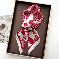 Fashion Printed Square Scarf For Women Soft Satin Imitation Silk Scarves Luxury Bandanas Hijab Neckerchief Elegant Shawl Wraps