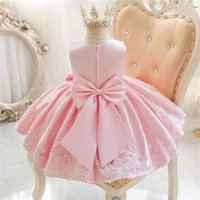 Customized Flower Girl Dress For Wedding Appliques Bow High Waist Knee Length Elegant Kids Birthday First Communion Gown