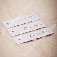 50pcs Personalized Foiled Name Place Cards for Wedding Favors Modern Name Tags Rectangular Labels for Reception Tables Setting
