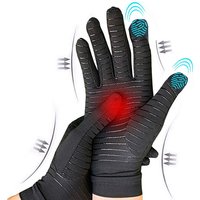 Relieve Hand Pain & Inflammation Instantly with 1 Pair of Copper Arthritis Gloves with Touchscreen - For Women & Men