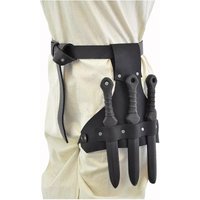 Medieval Throwing Knife Dagger Holder Sheath Scabbard PU Leather Sword Belt Frog Ninja Warrior Samurai Cosplay Costume Accessory