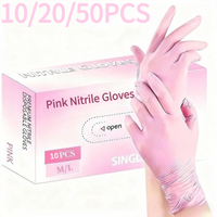 10/20/50PCS Disposable Light Pink Cleaning Gloves Disposable Nitrile Gloves Household Cleaning Kitchen Bathroom Waste Disposal