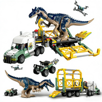 Third Party MOC Sets Dinosaur World Series Building Blocks 76966 Dinosaur Missions: Allosaurus Transport Truck Children Toys