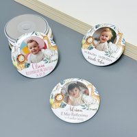 Personalized Photo Fridge Magnets One Year Old Baby 1st Birthday Gift for Guests Custom Safari Animals Themed Magnet Party Favor