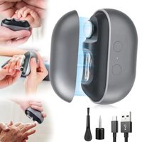 3-in-1 Electric Nail Clipper 2 Gears Electric Nail Trimmer Polisher Portable Fingernail Cutter with Light File Nail Clip Storage