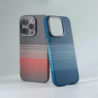 Luxury Kevlar Carbon Fiber Plastic Magnets Case for iPhone 17 16 15 14 Pro Max Magnetic Wireless Charging Cover Matte Hard Shell