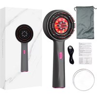 Red Light Scalp Massager with Serum Applicator, Electric Hair Comb with 3 Modes & 630nm LED, Rechargeable for Scalp Stimulation