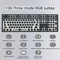 108 keys Mechanical Keyboard KIT 3-Mode Wireless Bluetooth RGB Hot Swappable Gasket Customization Keyboard Gaming Keyboard KIT