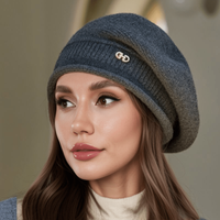 AliExpress NONE 1 Piece of Fashionable and Versatile Knitted Hat for Women in Autumn and Winter, Comfortable and Warm, Wearable for Cycling