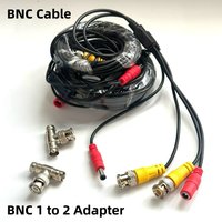 BNC CCTV Cable With 1 To 2 BNC Adapter 5M/10M Length To Choose BNC +DC Coaxial Video Power Cable