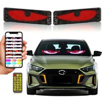 2PCS Luminous Eyes for Car LED Panel Truck Windshield Programmable Window Devil LED Eyes Wireless LED Sign Screen Dispaly