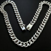 Width 10mm 925 Sterling Silver Cuban Link Chain Choker Necklace 50-65CM Hip Hop Punk Fashion Jewelry for Men Women