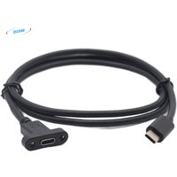 Line Panel Mount With Screw Hole Lock Connector Cable USB-C Extension Line USB-C Male To Female Cable Type C Extension Cable