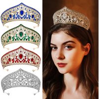Robe de mariée, couvre-chef, couronne en alliage de strass, diadèmes classiques pour robe de soirée, accessoires pour femmes